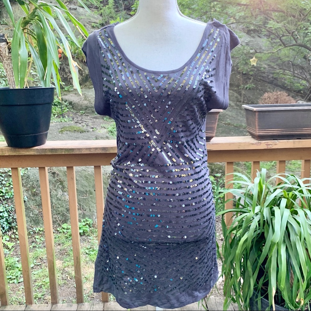 Lightweight Jersey Cotton Sequin Mini Dress